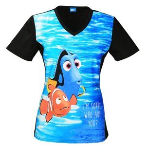 Tooniforms by Cherokee Women's V-Neck Nemo Print